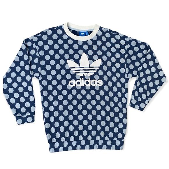ADIDAS Women's Trefoil Dot Allover Print Sweater Pullover. XS - Picture 2 of 8